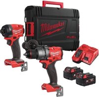 Milwaukee M18 FPP2A3-502X 18V Klopboormachine & Slagschroevendraaier Combiset (2x 5.0Ah) In HD Box