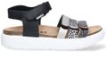 Braqeez 426420-789 Meisjes Platte Sandalen - Zwart - Leer - Klittenband