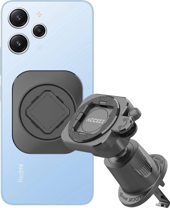 Accezz EasyLock telefoonhouder auto - Ventilatierooster - Universeel - Zwart