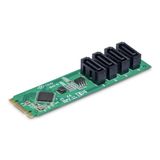 StarTech.com 4-Port M.2 naar SATA Adapter Kaart, M.2 PCIe 3.0 naar SATA HDD/SSD Uitbreidingskaart