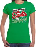 Bellatio Decorations Shoppartners Bv Fout kersttrui t-shirt - Why Santa has a naughty list - groen - voor dames - Kerstkleding M