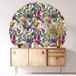 Autocollant Mural Rond / Cercle - Motif Floral - Diamètre 120 cm - Adhésif Mat