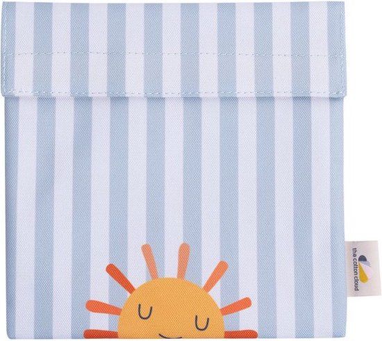 The Cotton Cloud Sandwich Bag Sunshine - Blue/White