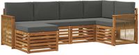 vidaXL Hoek loungeset 6 zitplaatsen Acacia hout Natuurlijk en antraciet