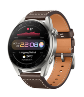 Huawei Watch 3 Pro Classic Smartwatch - 4G - AMOLED - Titanium - Brown Leather Strap
