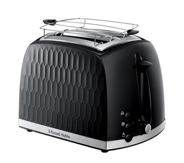 Russell Hobbs Honeycomb Black 2 Slice Toaster - 850W