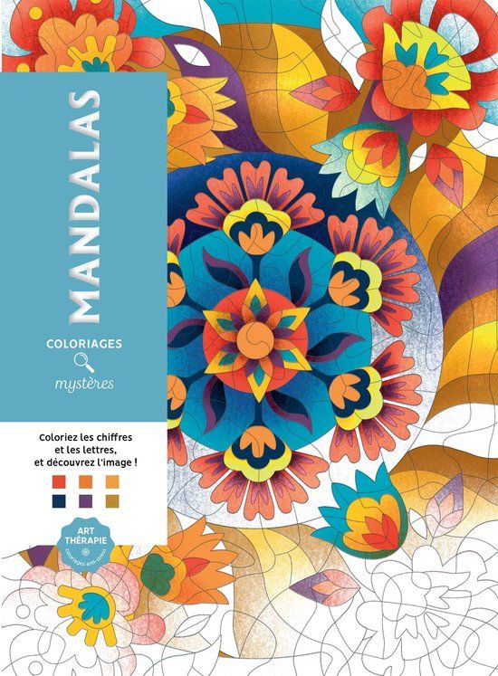 Coloriages Mystères Mandalas - Kleuren op nummer kleurboek - Volwassenen - 128 pagina's - Frans