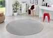 Hanse Home Modern Effen Vloerkleed Rond Fancy - Lichtgrijs 133 cm