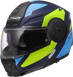 LS2 FF902 Scope II Duria Blauw H-Vis Geel 06 Systeemhelm - Maat 2XL