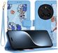 Techsuit Hoesje geschikt voor HONOR Magic7 Pro - FlipCraft Book Wallet Case met koord - Blauw levendig