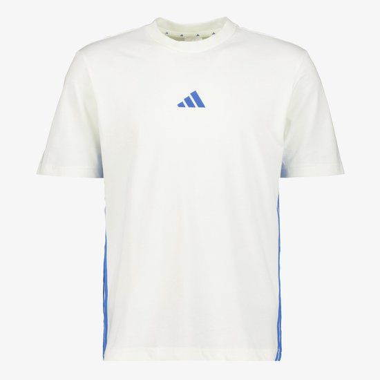 Adidas M LIN SJ Heren T-shirt Wit Blauw Katoen Maat M