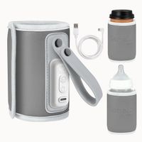 Lionelo Thermup GO - Draagbare Flessenwarmer - Grijs - USB - BPA-vrij