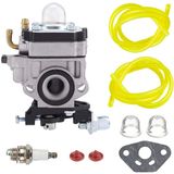 Merkloos Carburateur Vervanging - 2-Takt Motoren - Inclusief stofleiding - 11 mm Venturi - Geschikt voor Bosmaaier en Kettingzaag - Voor 22cc...