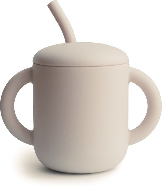 Mushie Oefenbeker met Deksel en Rietje - Shifting Sand - 175 ml