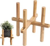 Merkloos Indoor plantenstandaard met plantenpot tray - stijlvolle inrichting - 1 stuk - zwart - metaal