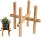 Merkloos Indoor plantenstandaard met plantenpot tray - stijlvolle inrichting - 1 stuk - zwart - metaal