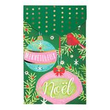 DRAEGER Paris | Prachtige kerstwenskaart groen | kerstballen | oudejaarsavond | warmgouden afwerking | 10,5 x 17 cm | Made in England | envelop inbegrepen | FSC® papier
