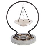 Atmosphera Geurbrander Omega voor amberblokjes/geurolie - keramiek/metaal - 20 x 24 cm