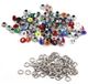 OEM Metallische oorbellen, 4 mm, 100 paar, rond, gemengde kleuren