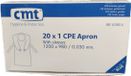 CMT Disposable Schort Lange Mouw CPE Geruwd 30 mu Polyethyleen Blauw