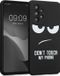 kwmobile telefoonhoesje geschikt voor Samsung Galaxy A53 5G - Hoesje voor smartphone in wit / zwart - Backcover van TPU - Don't Touch My Phone design