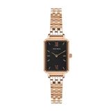 Carlheim Dames horloges Mila Petite Square 2620, zwart, roze goud, Classic