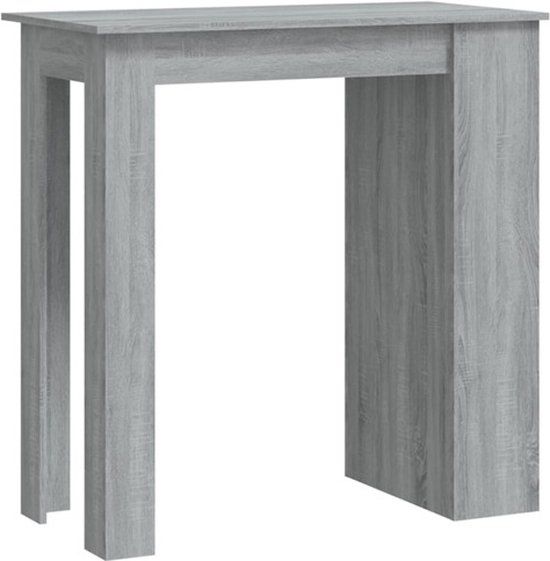 vidaXL Bartafel met opbergrek 102x50x103,5 cm hout grijs sonoma