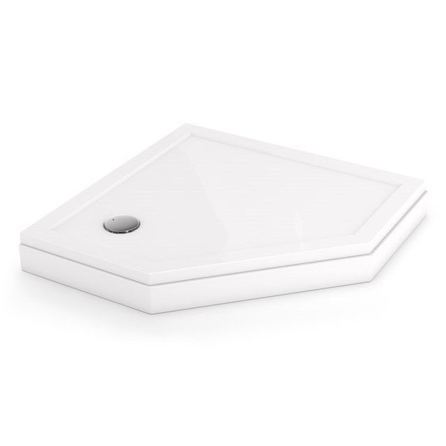 Maxaro Hoge Douchebak 100x100cm Vijfhoek Acryl Hoogglans Wit