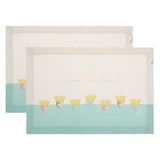 THUN Set van 2 placemats, vuilafstotend, motief: lentebetovering, stof, 33 x 45 cm