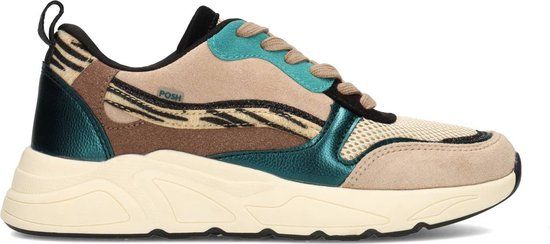 POSH by Poelman CHARLIE Dames Sneakers - Beige/Bruin - Maat 36
