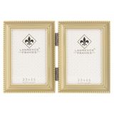Lawrence Frames Bead Border Design, 2.5x3.5 Dubbel, Satijn Goud