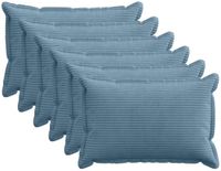 vidaXL - Kussensloop - 6 stuks - Hout - Blauw - 50 x 80 cm - Corduroy