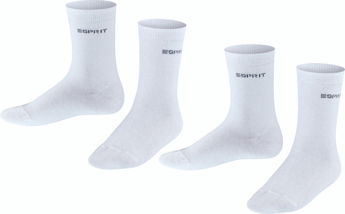 Esprit Foot Logo 2-Pack Sokken Kinderen (Wit) - Maat 27-30