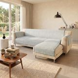 Comfort Anti-Slip Sofa Cover met chaiselongue, 190cm, Grijs