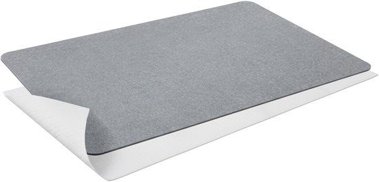 Relaxdays Diatomeeënaarde badmat 50 x 70 cm, waterabsorberend, sneldrogend, antislip, grijs
