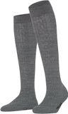 FALKE Declivity lang eenkleurig wol kniekousen dames grijs - maat 39-42