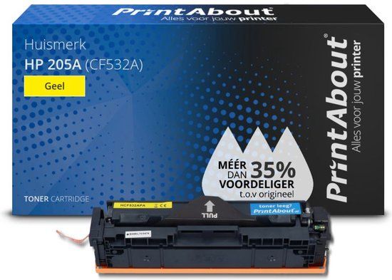 PrintAbout Huismerk HP 205A (CF532A) Gele Toner - Compatibel