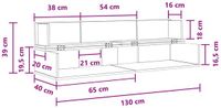 vidaXL studiobureau Wit 130 x 40 x 19,5 cm Bewerkt hout