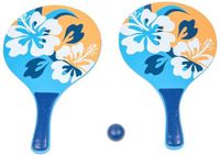 Summertime Beachball set - Hout - Blauw/Oranje - Bloemenprint