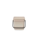 Brabantia Sort & Go kleine prullenbak – mini-prullenbak, keuken-prullenbakje, vuilnisbak, praktische afvalemmer met deksel, aanrechtprullenbakje, 3 liter, Soft Beige
