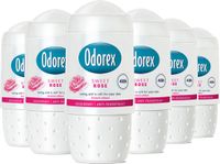 Odorex Sweet Rose Anti-Transpirant Deodorant Roller - 6x 50ml - Voordeelverpakking