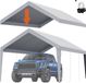 Vevor Garagetent 3,6 X 6 M Garagedaktent Onderdak Dekzeil Waterdicht Uv-Beschermd Eenvoudige Installatie met Spanbanden Grijs