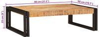 vidaXL Badkamerrek - Bruin - Massief ruw mangohout - 80 x 50 x 23 cm