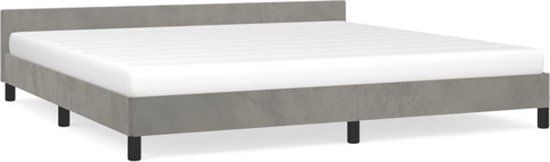 vidaXL Bedframe - 200x200 cm - Fluweel - Lichtgrijs