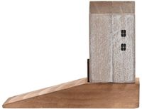 Stopper de porte beachhouse - maison - brun clair - bois - 16 x 6 x 12 cm