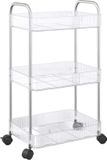 vidaXL Opbergtrolley - 3-laags - 37x28x68 cm - Acryl - Transparant