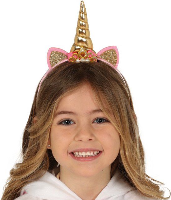 Fiestas Guirca - Tiara Eenhoorn - Goudkleurig - Unisex - Volwassenen