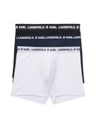 Karl Lagerfeld B.V Set van 3 boxershorts met logo, zwart/wit/marineblauw, maat XS, meerkleurig, XS