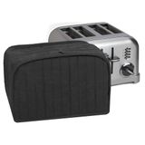 RITZ Polyester/Katoen Gewatteerde Vier Slice Broodrooster Apparaat Cover, Stof en Vingerafdruk Bescherming, Machine Wasbaar, Zwart