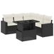 vidaXL Loungeset met Kussens, Poly Rattan, Zwart